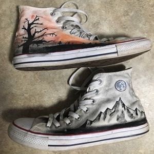 Painted white converse
